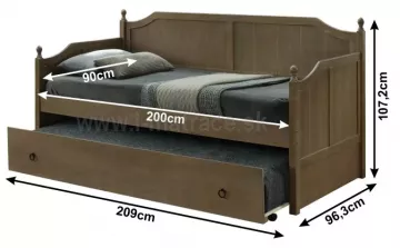 Rozkladacia posteľ Baroba dub antický