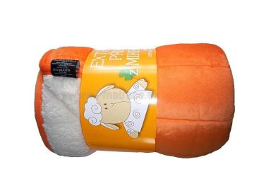 deka ovečka z mikrovlákna oranžová / bielej farby