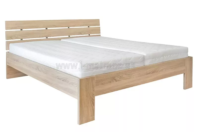 Posteľ Siren v dekore duba bardolino rošty Primaflex a matracmi Multi