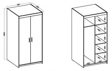 Skriňa Enja 2D rozmery