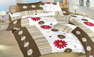Kvalitná posteľná bielizeň z česanej bavlny s krepovou úpravou Gardénia hnedá