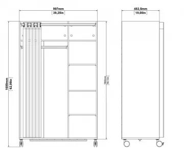 Skriňa Harmony 119, rozmery