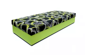 Čalúnená posteľ Klasik matraca je očalúnená v látke č.118, úložný priestor v látke č.41