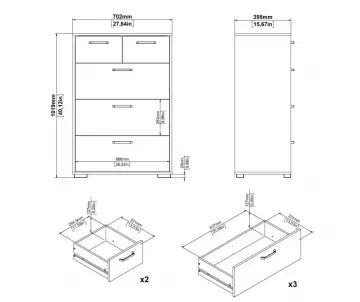 Komoda Selina 704 rozmery