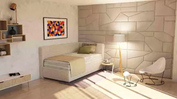 Čalúnená posteľ Sono s čelami - PRAVÁ