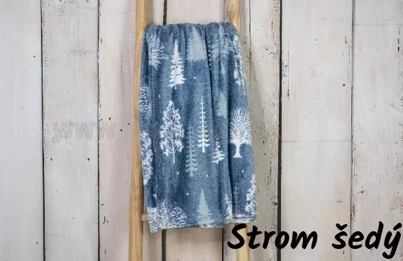 Mikroplyšová deka Strom sivý