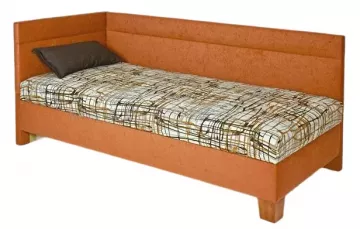Čalúnená posteľ Vario dve čelá, matrac je očalúnený v látke č.152, úložný priestor a čelo v látke č.32
