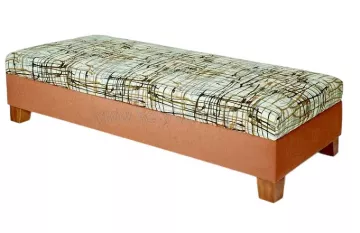 Čalúnená posteľ Vario, matrac je očalúnený v látke č.152, úložný priestor v látke č.32