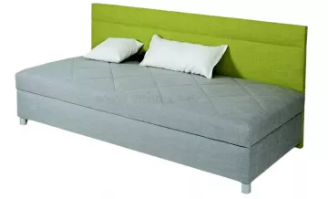 Čalúnená posteľ Vario dlhé čelo, matrac a úložný priestor je očalúnený v látke č.85, čelo v látke č.79
