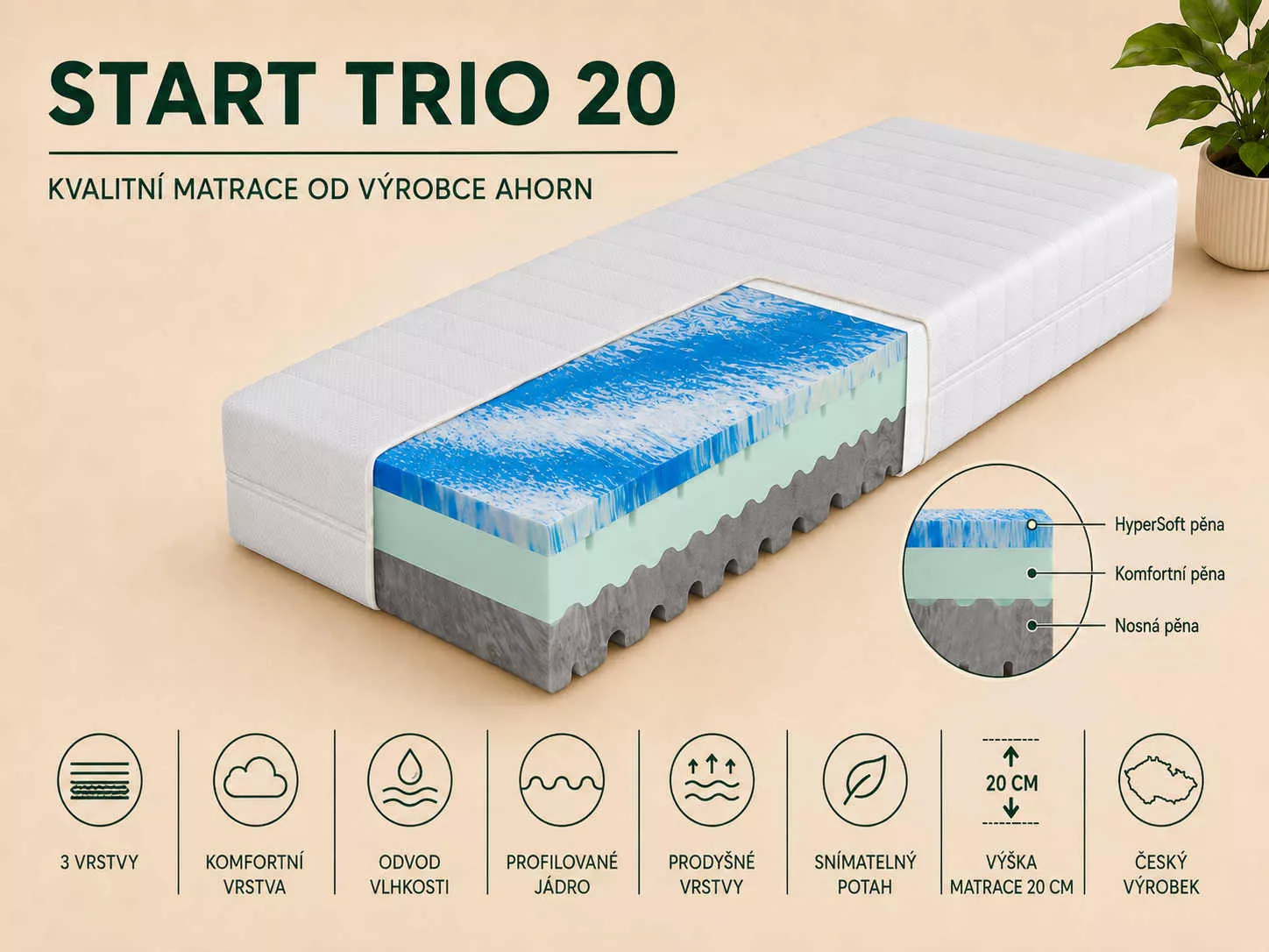Matrac Štart Trio 20 Matrace Start Trio 20