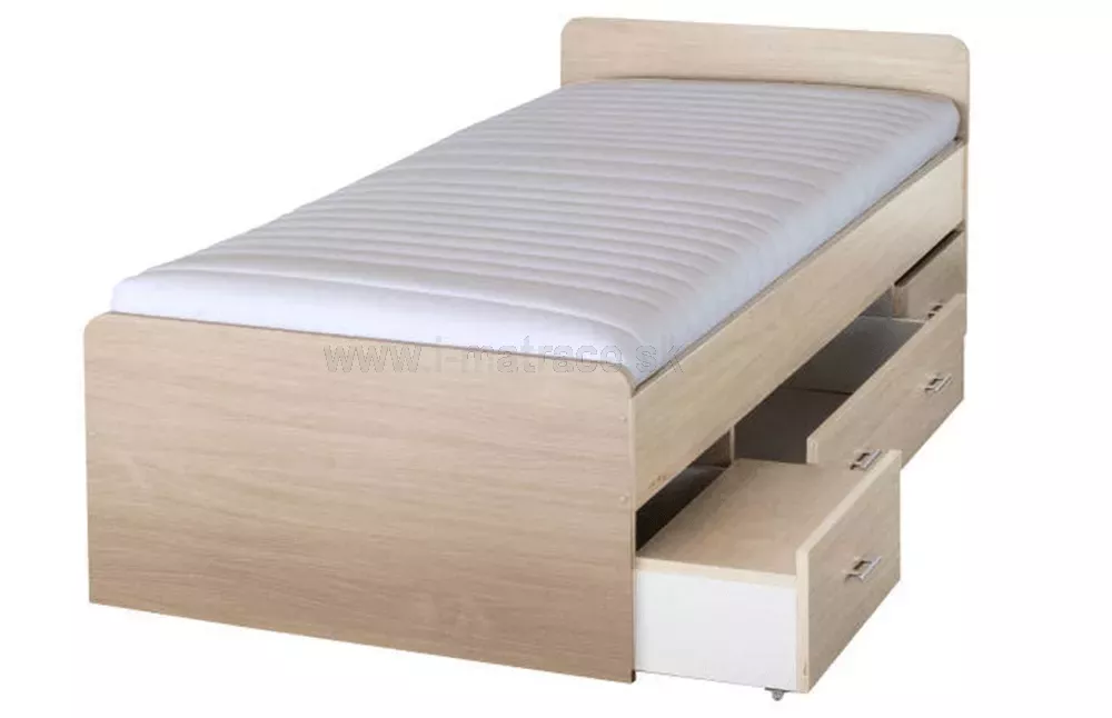 Drevená posteľ Duet, 200x90 cm, javor